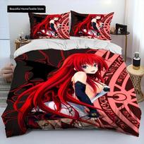 Sexy Girl High School DxD Anime Comforter Bedding Set,Duvet Cover Bed Set Quilt Cover Pillowcase,king Queen Size Bedding Set Boy 70x133cm 2pcs