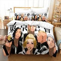 3D Spausdintas Tokyo Revengers Anime Patalynės Komplektas Dvigulis Twin King Antklodės Užvalkalas Antklodė Pagalvės Užvalkalas Berniukams Mergaitėms Suaugusiųjų Miegamajam 70x133cm 2pcs
