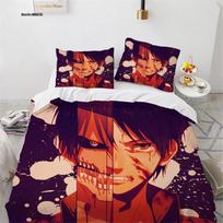 Anime New Titan Duvet Covers,3D Printed Attack on Titan Bedding Set,Cartoon Quilt Cover Double Full Twin Single Size Bed Linen 135x200cm 2pcs