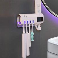 Dantų šepetėlio laikiklis Ultravioletinė sterilizacija Pažangus sterilizatorius Montuojamas ant sienos be gręžimo Dantų valymo ir dantų pastos spaudimo įrenginys ARI balta