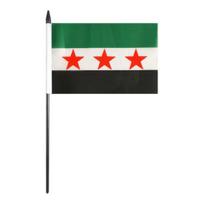 10/20Pcs Syrian Stick Flag Fade-Resistant Double-Sided Print Handheld Small Flag with Sticks Mini Syrian Banner Decoration 10 pcs
