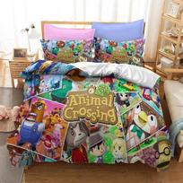 Animal Crossing Animacinis Žaidimas Patalynės Komplektas 3D Antklodės Užvalkalas Viengulis Dvigulis Karalienės Karaliaus Dydis Lovos Patalynė ir Užvalkalai Pagalvių Užvalkalų Rinkiniai vaikams 70x133cm 2pcs
