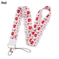 Mobile Phone Badge Holder Key Ring Neck Straps Nurse Lanyard For Key Chain Doctors ID Card Cover Medical Accessories raudona