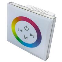 3 kanalų RGB LED juostos dimeris OPTONICA, montuojamas į sieną, liečiamu ekranu, baltas, 12V<144W, 24V<288W