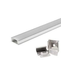 2m LED juostos paviršinis profilis OPTONICA, pilkas, 17.4x7mm, komplektuojamas su dangteliu ir užbaigimais