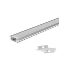 2m LED juostos įleidžiamas profilis OPTONICA, pilkas, 12.4x7mm, komplektuojamas su dangteliu ir užbaigimais