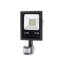 20W LED SMD prožektorius OPTONICA, juodas, 2700K, su PIR judesio davikliu