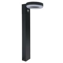 6W LED pastatomas lauko šviestuvas OPTONICA, juodas, 6000K, su saulės baterija ir PIR judesio davikliu