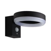 6W LED fasado šviestuvas OPTONICA, juodas, 6000K, su PIR judesio davikliu