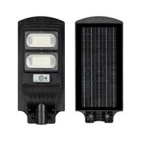 10W LED gatvės šviestuvas su saulės baterija, juodas, 6000K