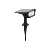 2W LED įsmeigiamas lauko šviestuvas su saulės baterija, juodas, 3000K