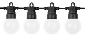 20 LED lempučių girlianda, 10m, 2700K, IP65, su saulės baterija, matinis stiklas