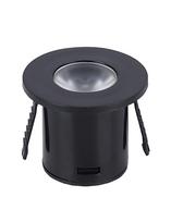 1W LED įmontuojamas spintelės šviestuvas, juodas, 3000K
