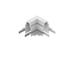 Magnetinės sistemos bėgelio OPTONICA R35-B kampinis sujungimas, baltas