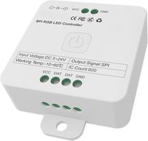 LED juostos valdiklis SPI RGB, 5-24V, Bluetooth valdymas programėle