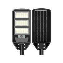 12W LED gatvės šviestuvas su saulės baterija, juodas, 6000K