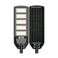 18W LED gatvės šviestuvas su saulės baterija, juodas, 6000K