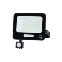 30W LED prožektorius su judesio davikliu, juodas, 4000K