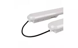 55W LED šviestuvas T8, 150cm, pilku korpusu, 4000K, IP65, su avariniu moduliu