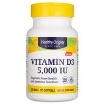 Sveikos kilmės vitaminas D3 5000 TV - 120 kapsulių