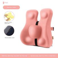 Orthopedic Chair Back Cushion Memory Foam Car Seat Office Sofa Waist Lumbar Side Support Pillow Spine Coccyx Protect rožinė