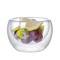 300 ml permatomas dvisluoksnis stiklinis dubuo karščiui atsparus vaisių salotų dubuo virtuvinis stiklinis vaisių salotų dubuo didelės talpos beige