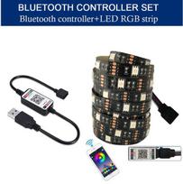 5 m RGB LED juostelė 5 V USB spalvinga 30LEDS/M SMD 5050 lankstūs Bluetooth žibintai, skirti televizoriaus foniniam apšvietimui kambario dekoravimui