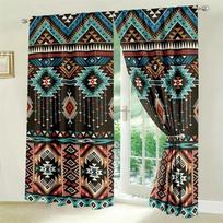 2 vnt. Mandala Boho Blackout užuolaidos Bohemiškos gėlės Dryžuotos su raišteliais langų užuolaidos Miegamajam Svetainei Etninės Vintažinės Pat W150CM  H166CM&Tab Top