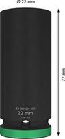Šešiabriaunė rakt.galvutė PRO Imp,1/2",22mm,giliai 2608003053 | 6949509246905