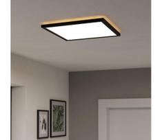 Eglo 901467-LED RGBW Pritemdomas vonios šviestuvas ROVITO-Z 17,6W/230V 39x39cm IP44 juodas