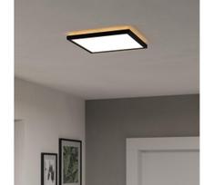 Eglo 901466-LED RGBW Pritemdomas vonios šviestuvas ROVITO-Z 13,4W/230V 29x29cm IP44 juodas