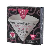 Popieriniai Hario filtrai V60-01, 40 vnt.