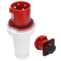 Pramoninio lizdo kištuko elektros jungčių rinkinys IP67 atsparus vandeniui 3 fazės 4 kontaktas 63A 3P+E 380415V
