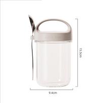 GIANX Breakfast Yogurt Oatmeal Cup Food Grade Material With Spoon Seal Portable For Easy Clean Salad Milkshake Cup With Lid white