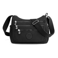 Lightweight Water-Repellent Nylon Women's Messenger Bag - Large Capacity for Outdoor Shopping & Commuting šviesiai žalios spalvos