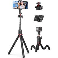 Asmenukių lazda ("Selfie sticks") „Elight C03 Octopus“ lankstus trikojis su 55 cm stovu ir išmaniuoju telefonu / LED žiedu / 3/4 varžtų tvirtinimu, užrakt
