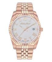 Mathey-Tissot Mathy III Roman Rose Gold Tone Stainless Steel White Dial Quartz H810PRA Men's Watch balta