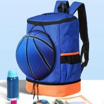 Krepšinio kuprinė sportinis krepšys stilingas nešiojimas universalus su kamuolio laikikliu sportui lauke Blue Orange M Kids