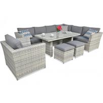 Pinti lauko baldai AURĖJA DINING PLUS WHITE GREY 2