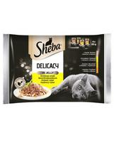 SHEBA Delikatesas drebučiuose Paukštienos skonio 4x85g 3+1 NEMOKAMAI