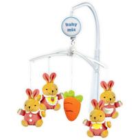 Karuselė muzikinė su minkštais žaisliukais Baby Mix BUNNIES