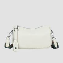Genuine cowhide crossbody bag for women shoulder bag wide strap messenger bag luxury solid fashion