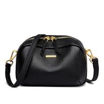 Solid Color Female Messenger Bag Women's Cowhide Tote Bag Vintage Genuine Leather Shoulder Bags