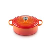 Ketaus puodas ovalus 27 cm / 4,1 l oranžinis
