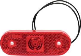 Gabaritinė lemputė LED, stačiakampė, 12/24V, raudona, tvirtinama varžtais, 113x63mm,