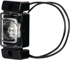 Gabaritinė lemputė LED, stačiakampė, 12/24V, skaidri, tvirtinama varžtais, 72x32mm,