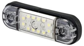 Gabaritinė lemputė LED, stačiakampė, 12/24V, balta, tvirtinama varžtais, 84x24mm, 12 LED,