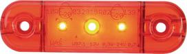 Gabaritinė lemputė LED, stačiakampė, 12/24V, raudona, tvirtinama varžtais, 84x24mm, 3 LED's,