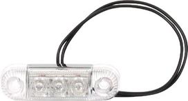 Gabaritinė lemputė LED, stačiakampė, 12/24V, skaidri, tvirtinama varžtais, 84x25x24mm,
