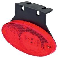 Gabaritinė lemputė LED, ovali, 12/24V, raudona, tvirtinama varžtais, 102x46mm,